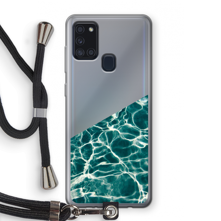 Weerkaatsing water: Samsung Galaxy A21s Transparant Hoesje met koord