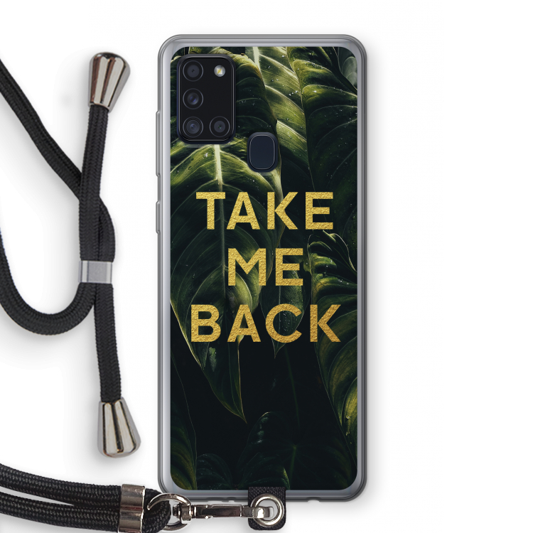 Take me back: Samsung Galaxy A21s Transparant Hoesje met koord