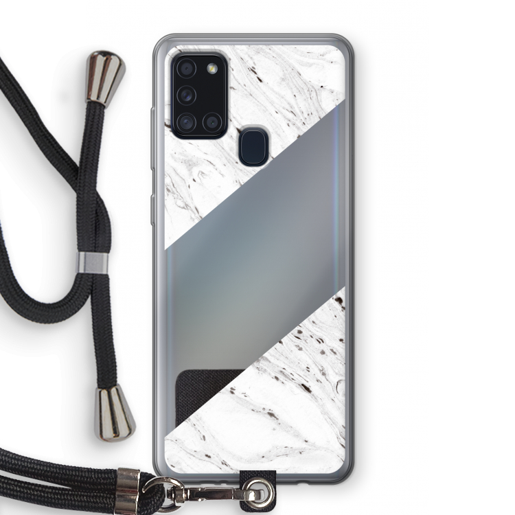 Biggest stripe: Samsung Galaxy A21s Transparant Hoesje met koord