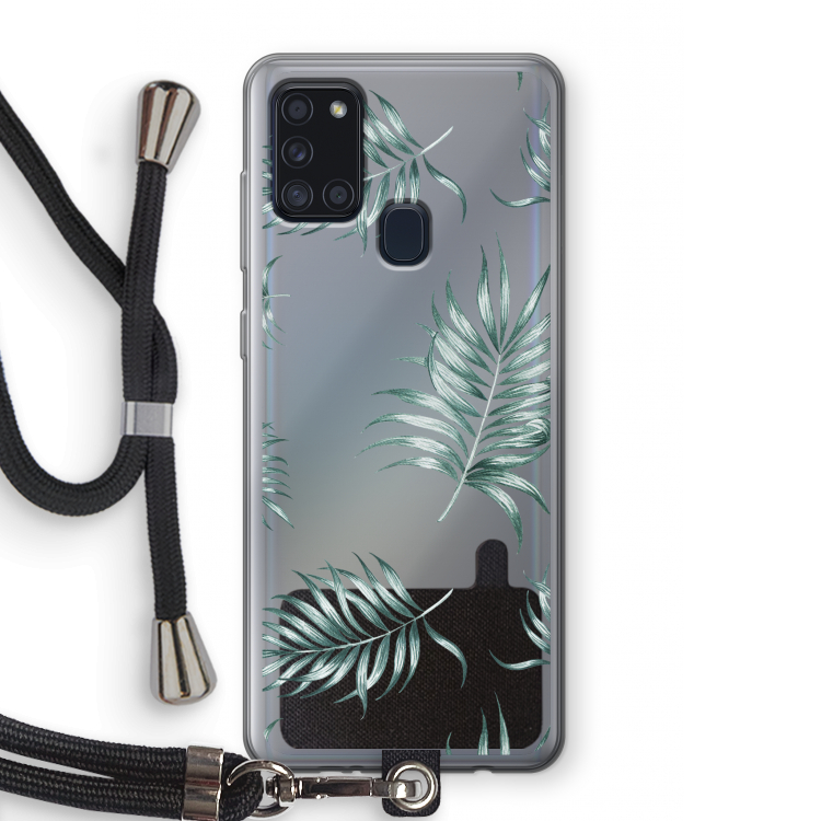 Simple leaves: Samsung Galaxy A21s Transparant Hoesje met koord