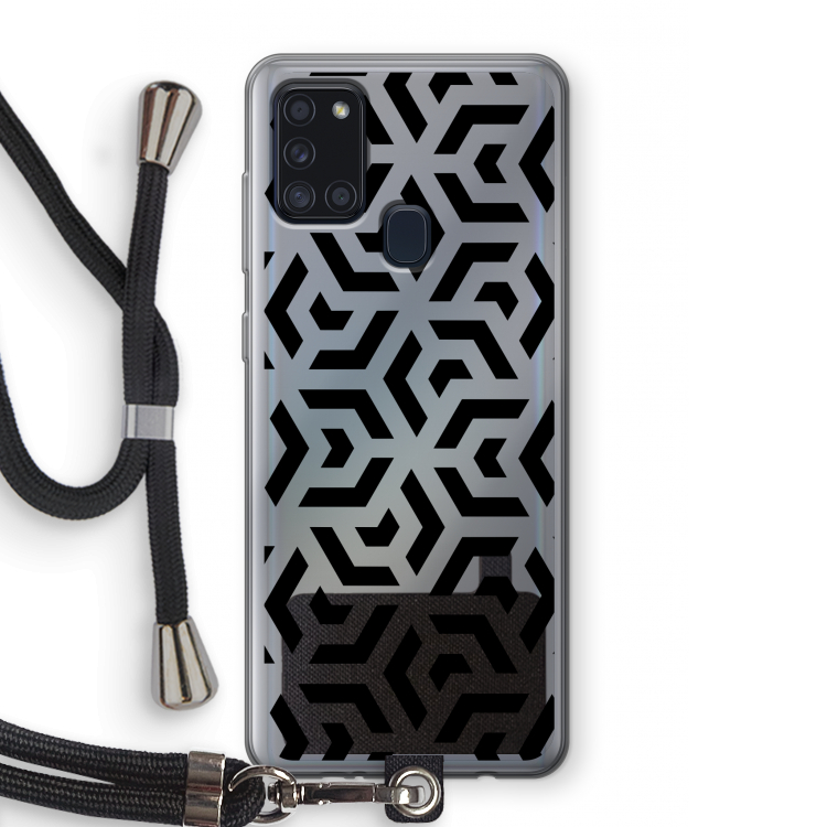 Crazy pattern: Samsung Galaxy A21s Transparant Hoesje met koord