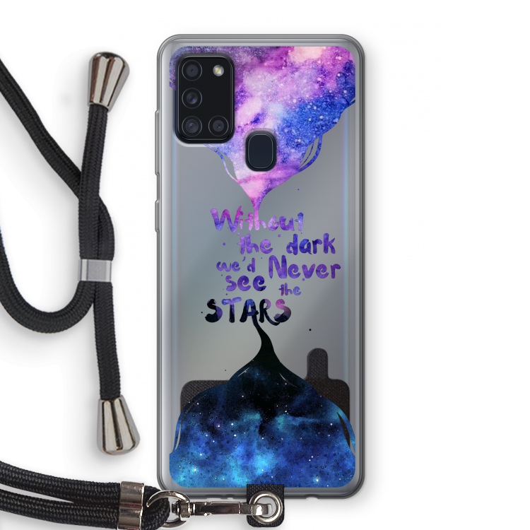 Stars quote: Samsung Galaxy A21s Transparant Hoesje met koord
