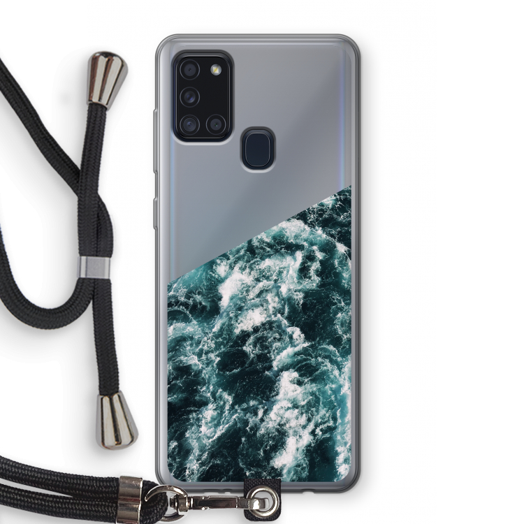Zee golf: Samsung Galaxy A21s Transparant Hoesje met koord