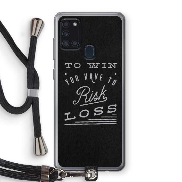 Risk loss: Samsung Galaxy A21s Transparant Hoesje met koord