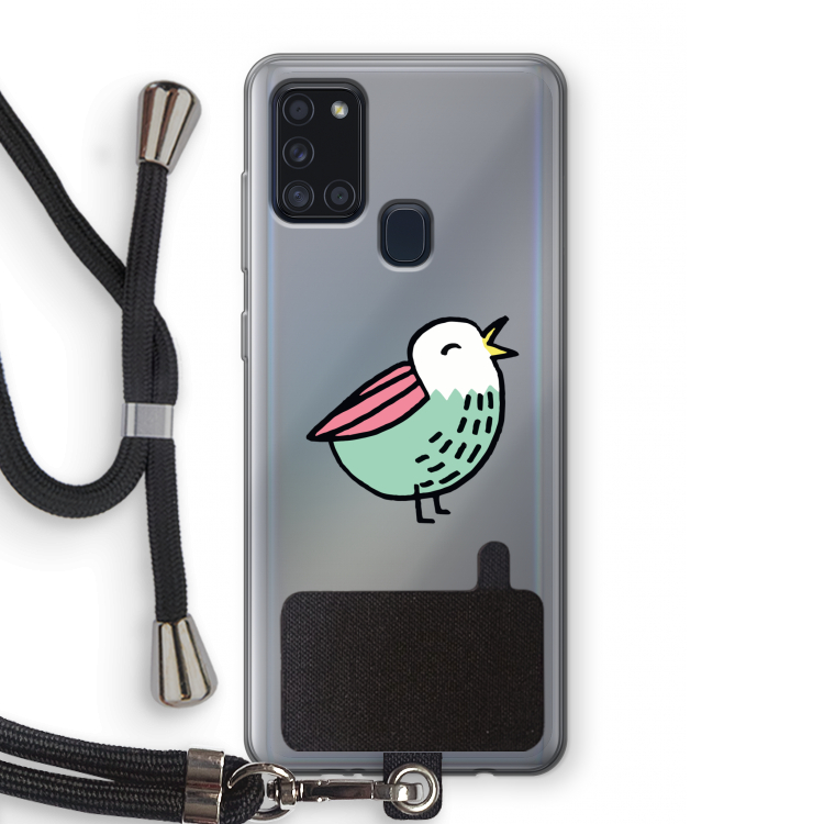 Birdy: Samsung Galaxy A21s Transparant Hoesje met koord