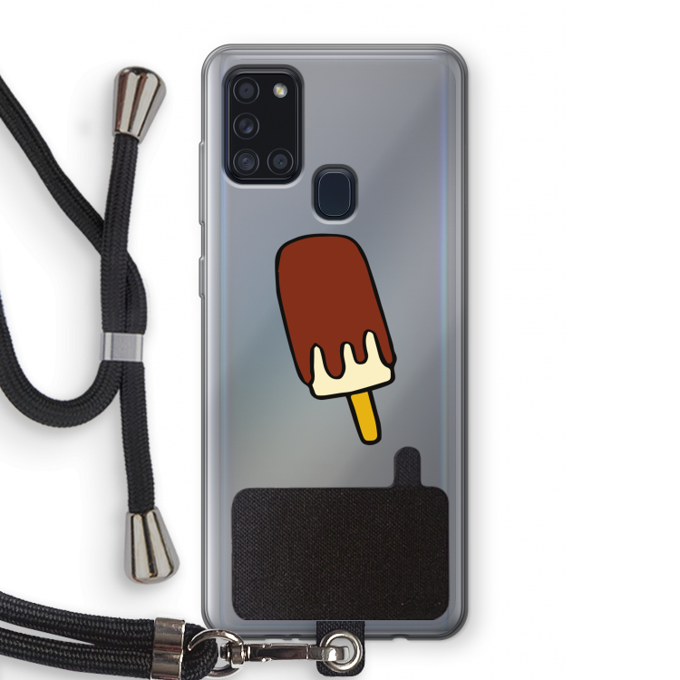 Frisco: Samsung Galaxy A21s Transparant Hoesje met koord