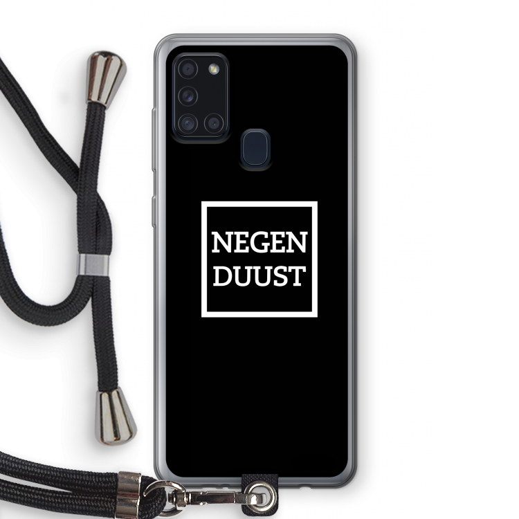 Negenduust black: Samsung Galaxy A21s Transparant Hoesje met koord