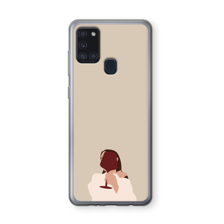 I drink wine: Samsung Galaxy A21s Transparant Hoesje
