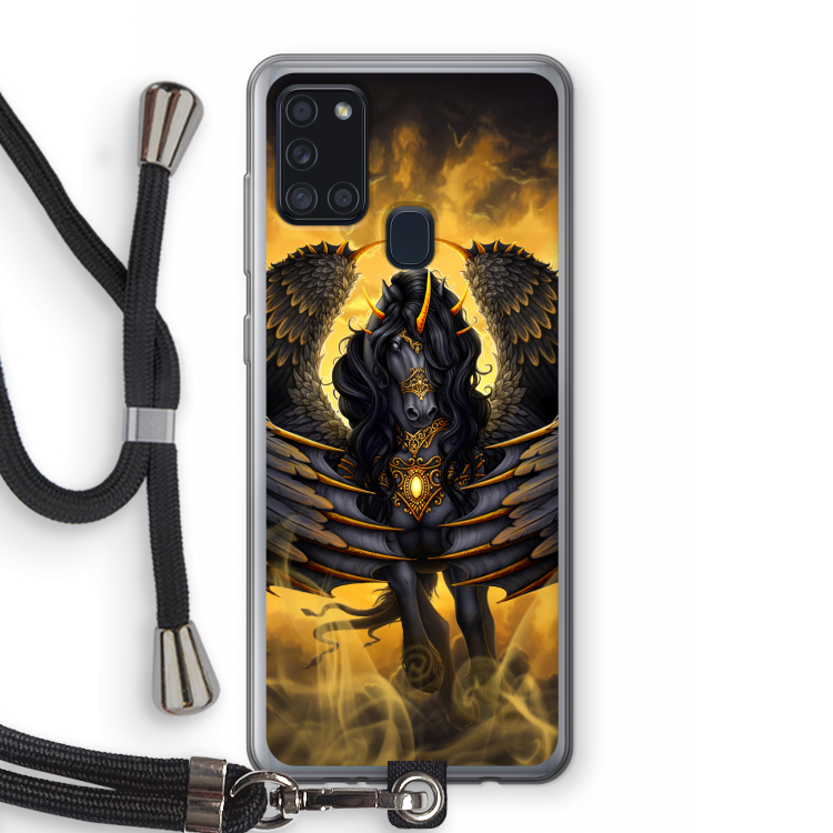 Pegasus: Samsung Galaxy A21s Transparant Hoesje met koord