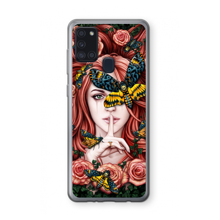 Lady Moth: Samsung Galaxy A21s Transparant Hoesje