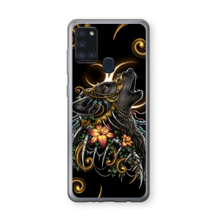 Huilende Wolf: Samsung Galaxy A21s Transparant Hoesje