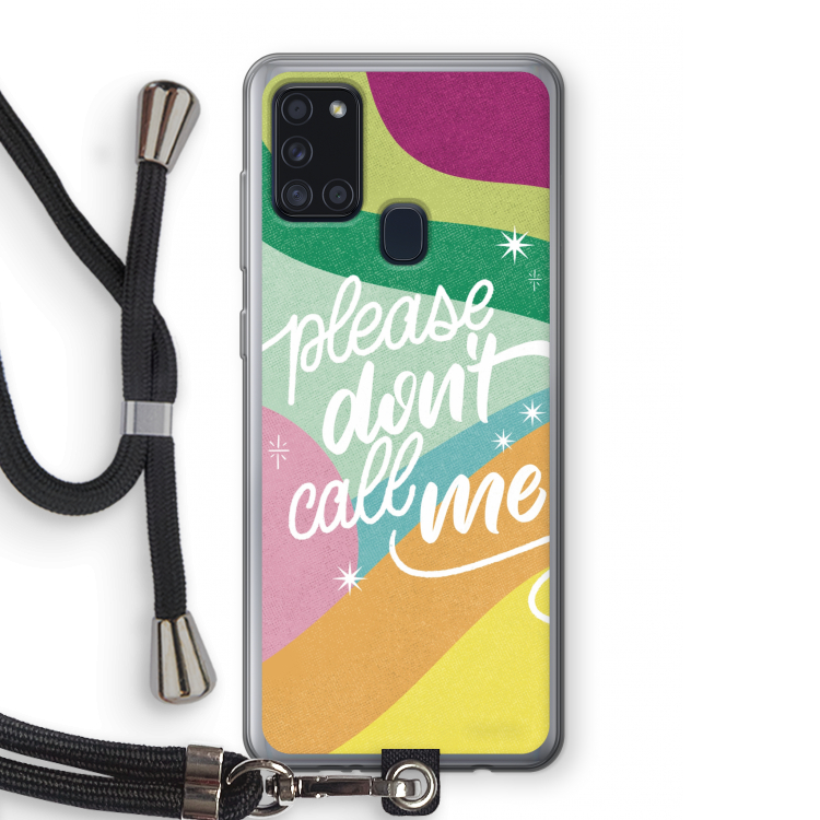 Don't call: Samsung Galaxy A21s Transparant Hoesje met koord