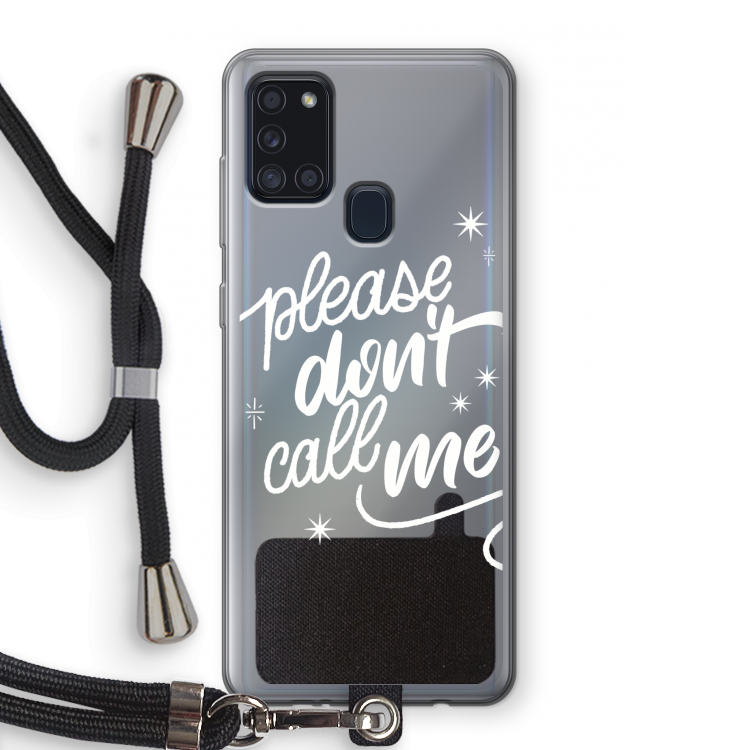 Don't call: Samsung Galaxy A21s Transparant Hoesje met koord