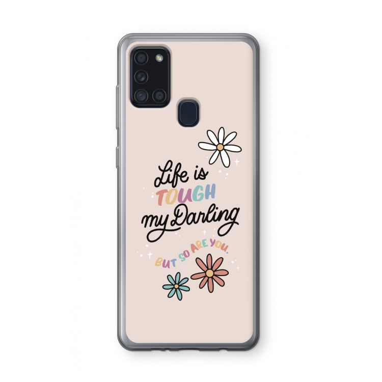 Tough Life: Samsung Galaxy A21s Transparant Hoesje