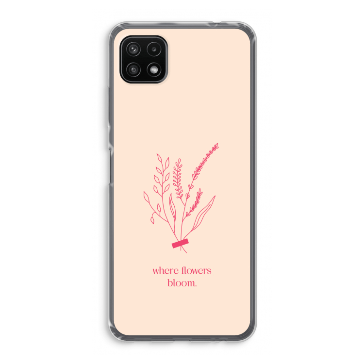 Where flowers bloom: Samsung Galaxy A22 5G Transparant Hoesje
