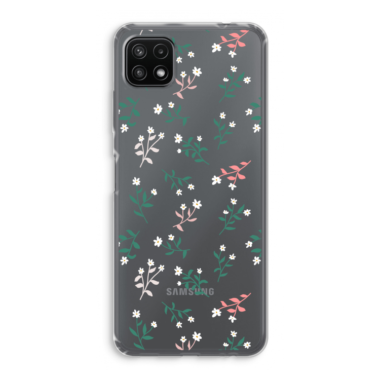 Small white flowers: Samsung Galaxy A22 5G Transparant Hoesje