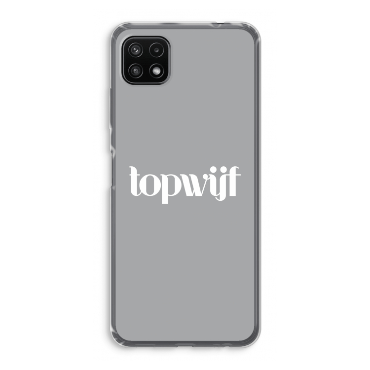 Topwijf Grijs Wit: Samsung Galaxy A22 5G Transparant Hoesje