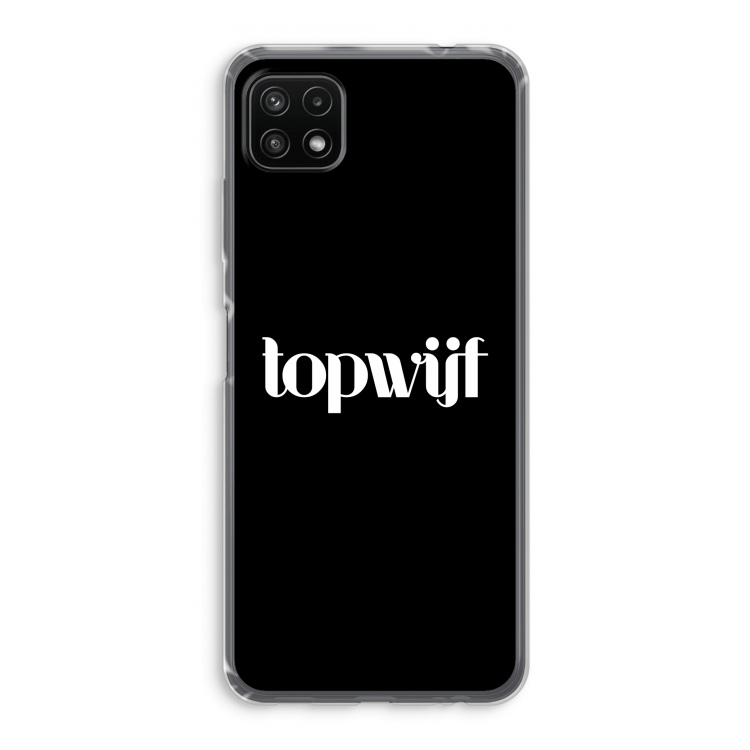 Topwijf Zwart: Samsung Galaxy A22 5G Transparant Hoesje