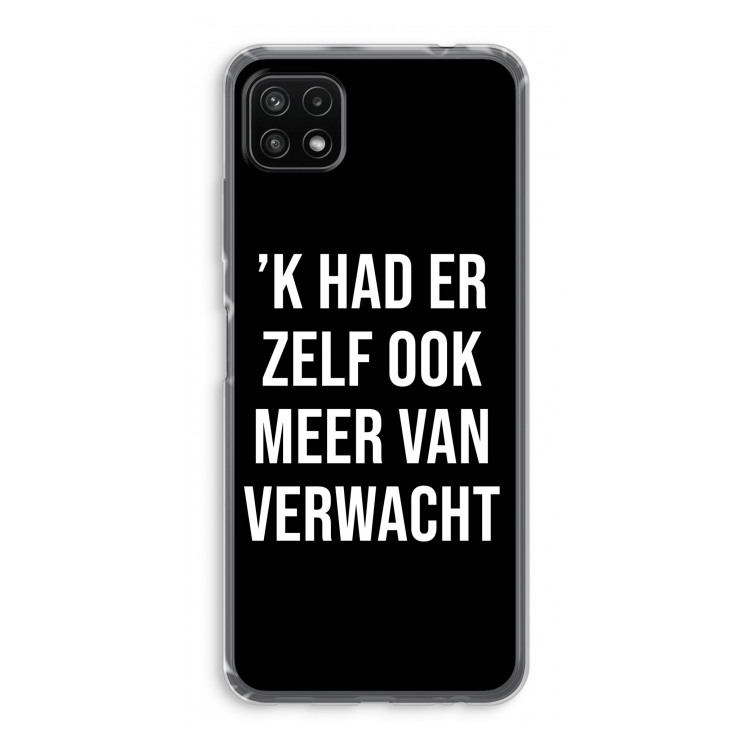 Meer verwacht - Zwart: Samsung Galaxy A22 5G Transparant Hoesje