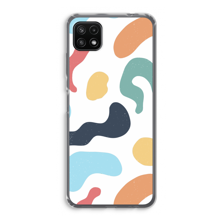 Memphis Shapes Blue: Samsung Galaxy A22 5G Transparant Hoesje