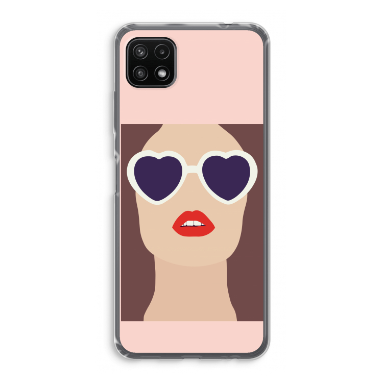 Red lips: Samsung Galaxy A22 5G Transparant Hoesje