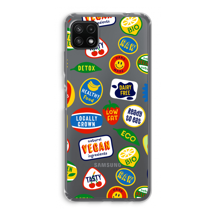 Fruitsticker: Samsung Galaxy A22 5G Transparant Hoesje