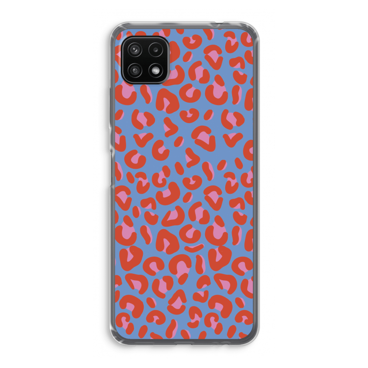 Leopard blue: Samsung Galaxy A22 5G Transparant Hoesje