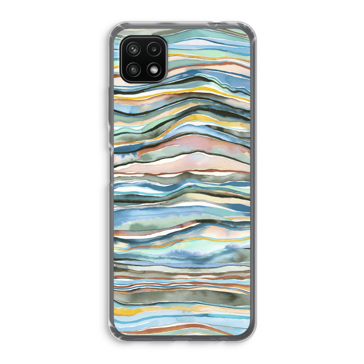 Watercolor Agate: Samsung Galaxy A22 5G Transparant Hoesje