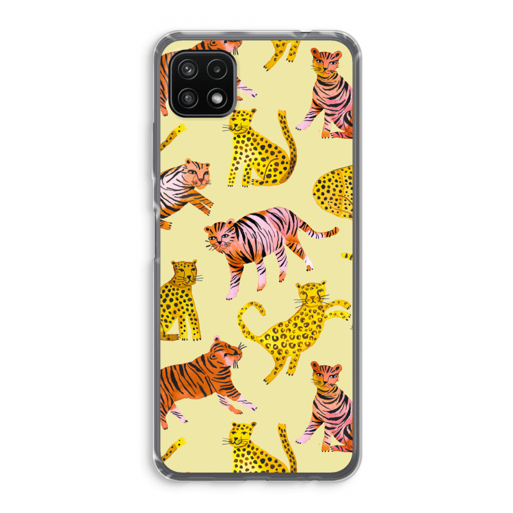 Cute Tigers and Leopards: Samsung Galaxy A22 5G Transparant Hoesje