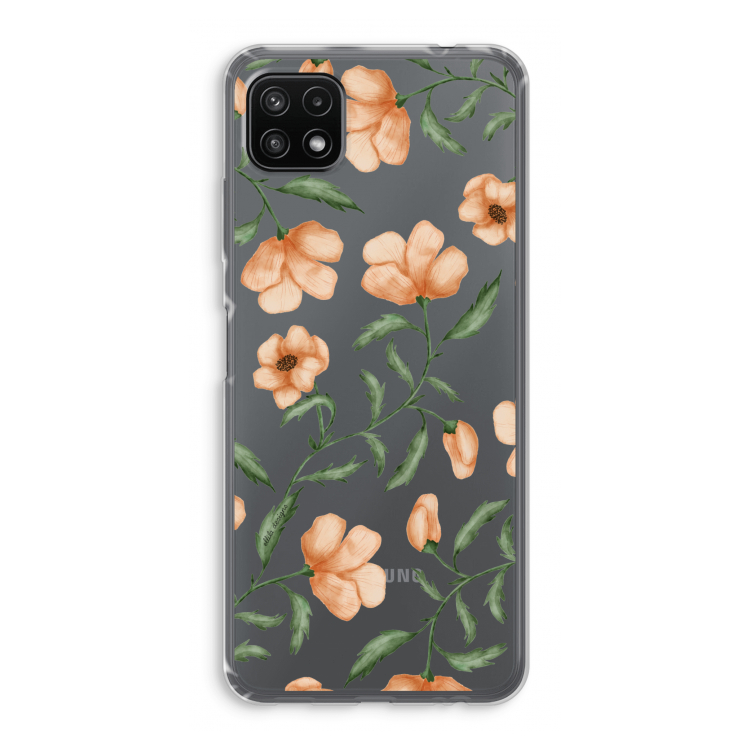 Peachy flowers: Samsung Galaxy A22 5G Transparant Hoesje