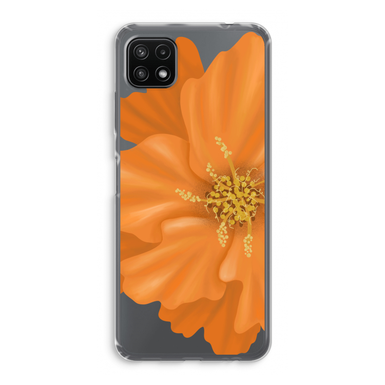 Orange Ellila flower: Samsung Galaxy A22 5G Transparant Hoesje