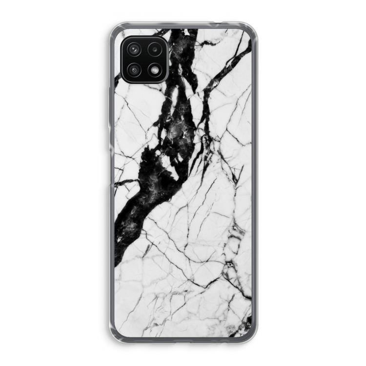 Witte marmer 2: Samsung Galaxy A22 5G Transparant Hoesje