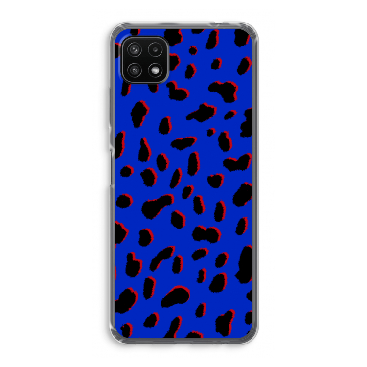 Blue Leopard: Samsung Galaxy A22 5G Transparant Hoesje