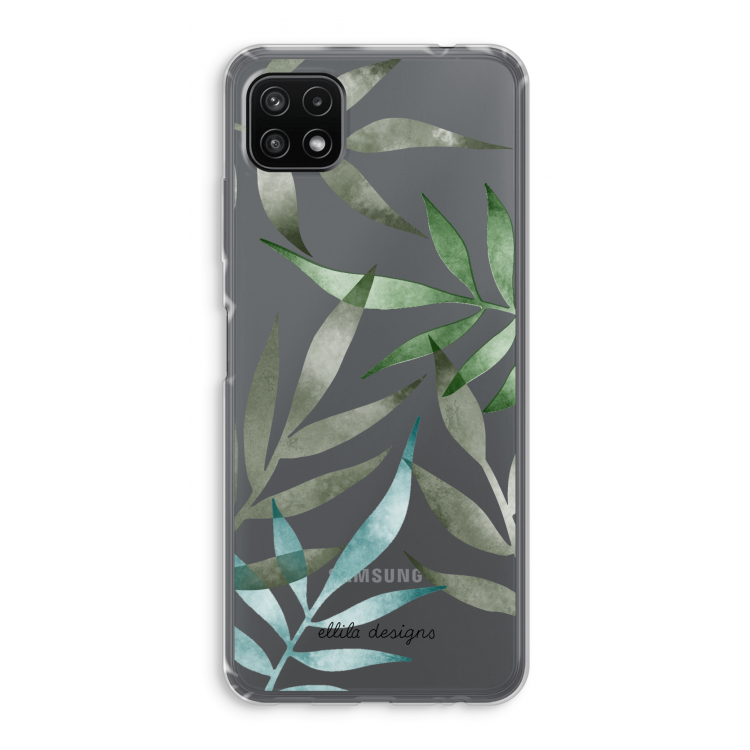 Tropical watercolor leaves: Samsung Galaxy A22 5G Transparant Hoesje