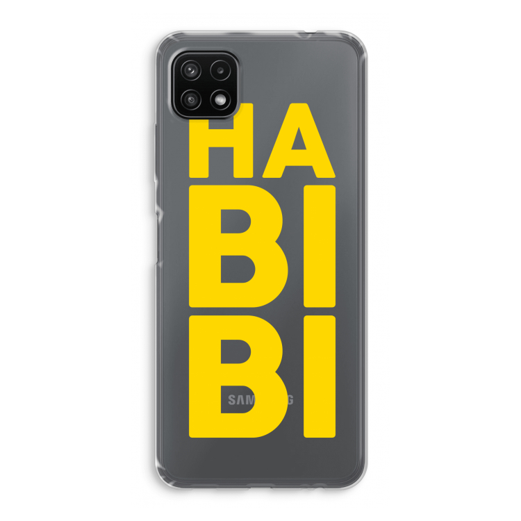 Habibi Blue: Samsung Galaxy A22 5G Transparant Hoesje