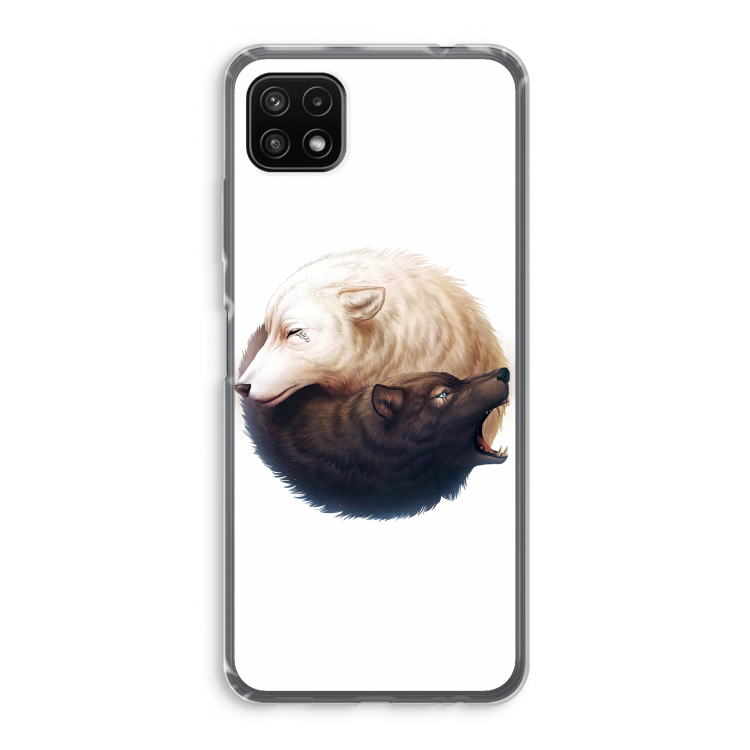 Yin Yang Wolves: Samsung Galaxy A22 5G Transparant Hoesje