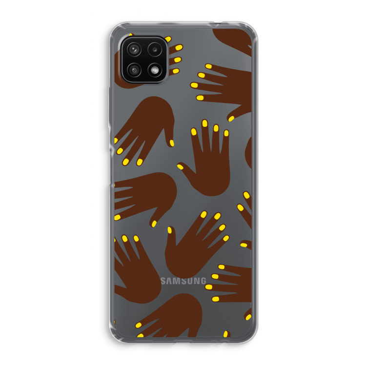 Hands dark: Samsung Galaxy A22 5G Transparant Hoesje