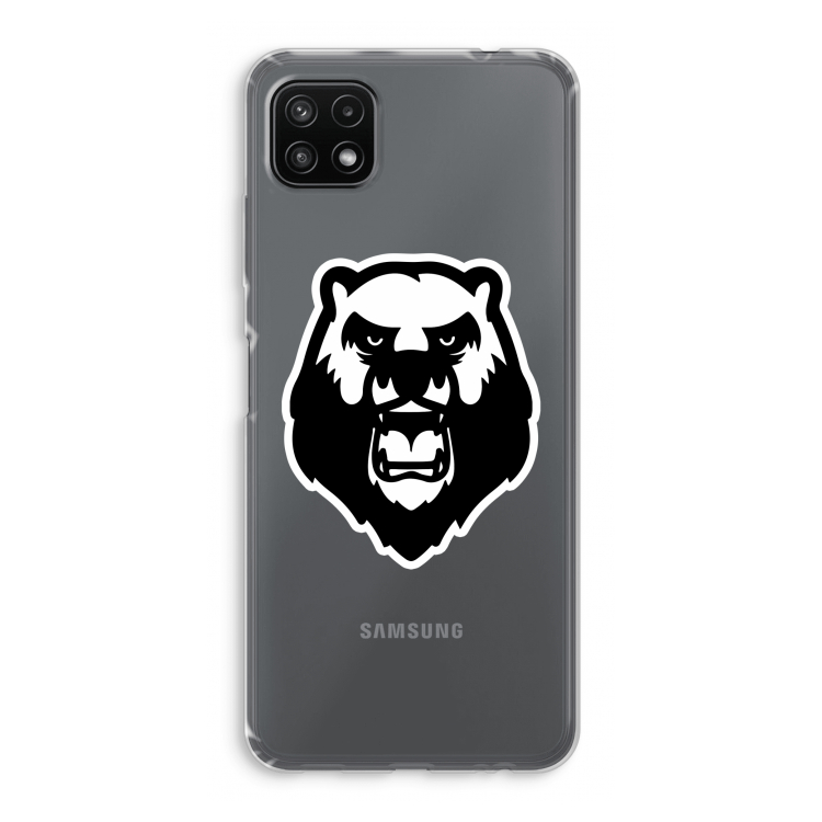 Angry Bear (white): Samsung Galaxy A22 5G Transparant Hoesje