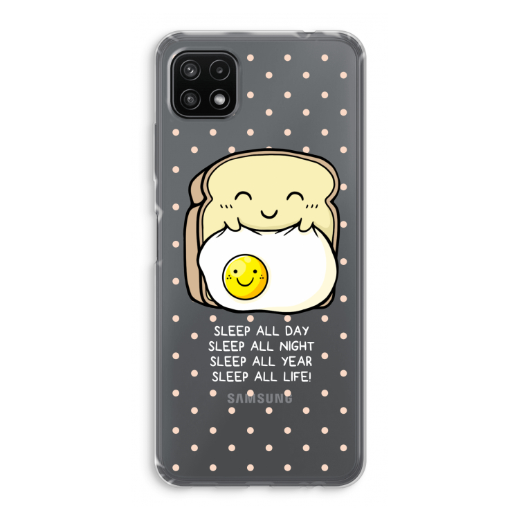 Sleep All Day: Samsung Galaxy A22 5G Transparant Hoesje