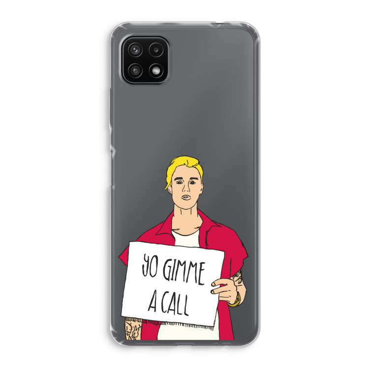 Gimme a call: Samsung Galaxy A22 5G Transparant Hoesje