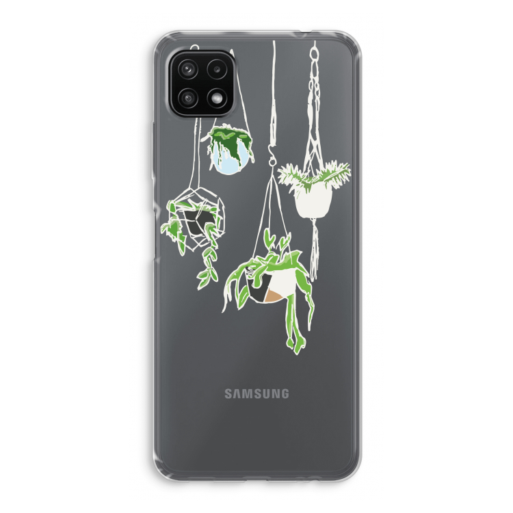 Hang In There: Samsung Galaxy A22 5G Transparant Hoesje