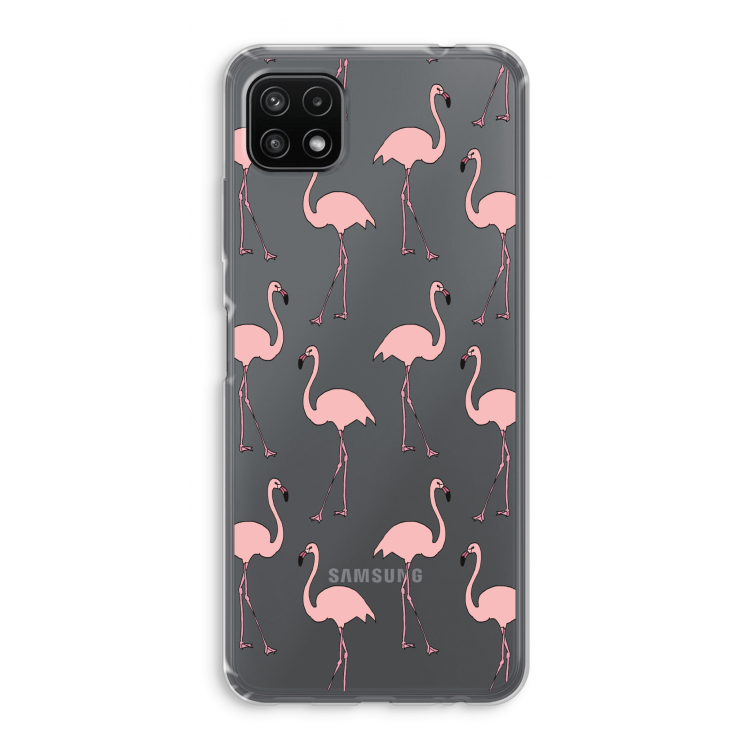 Anything Flamingoes: Samsung Galaxy A22 5G Transparant Hoesje