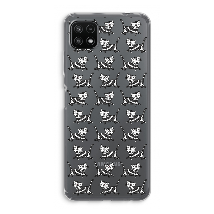 Zwarte poes: Samsung Galaxy A22 5G Transparant Hoesje