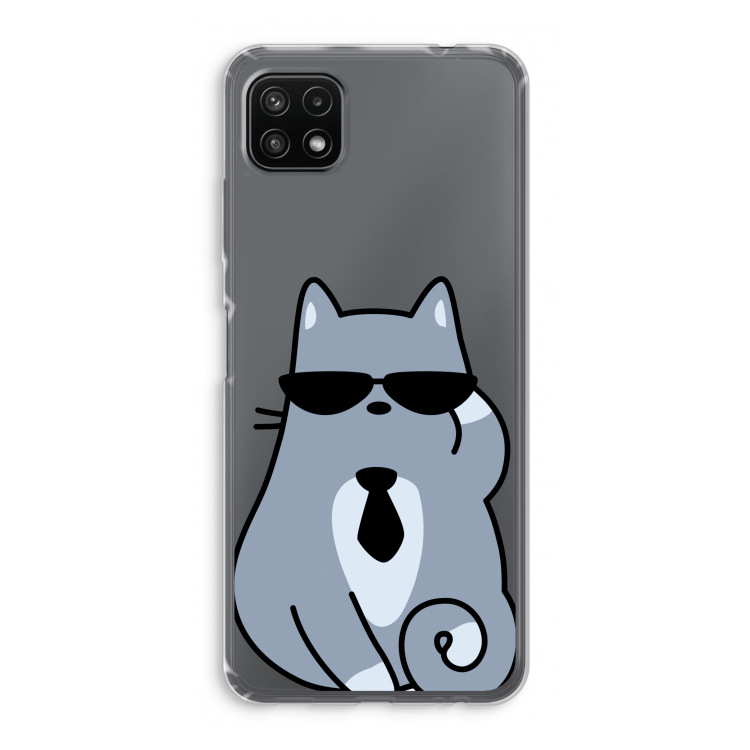 Cool cat: Samsung Galaxy A22 5G Transparant Hoesje