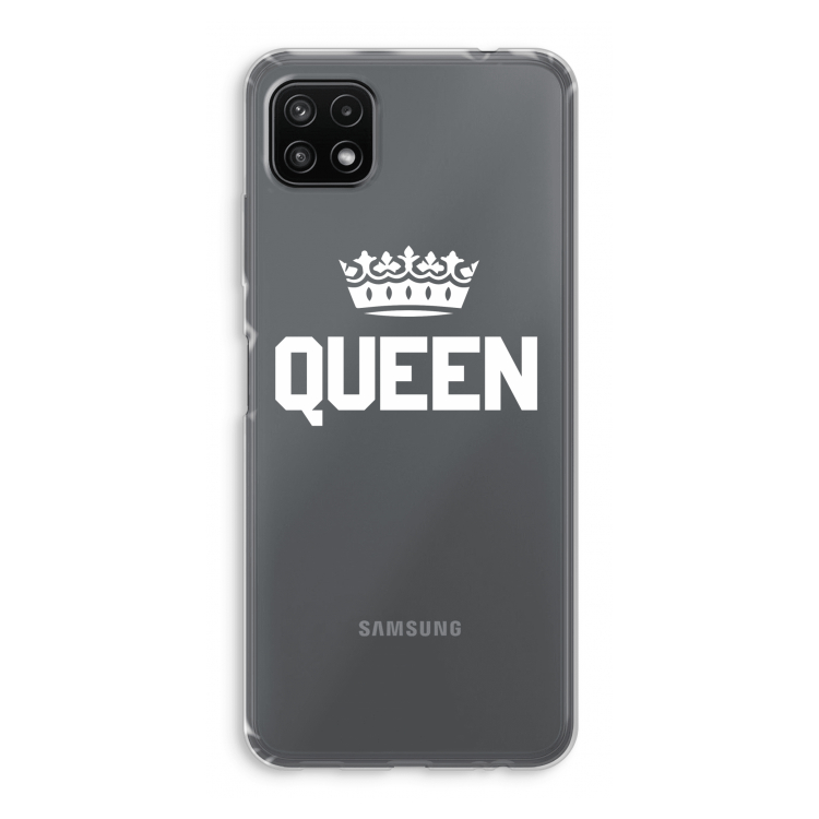 Queen zwart: Samsung Galaxy A22 5G Transparant Hoesje