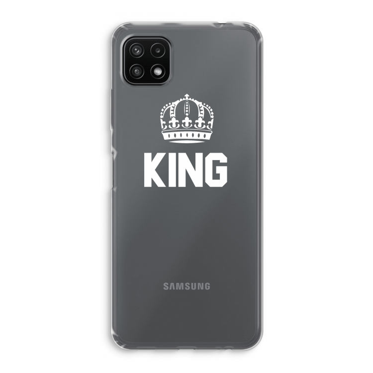 King zwart: Samsung Galaxy A22 5G Transparant Hoesje