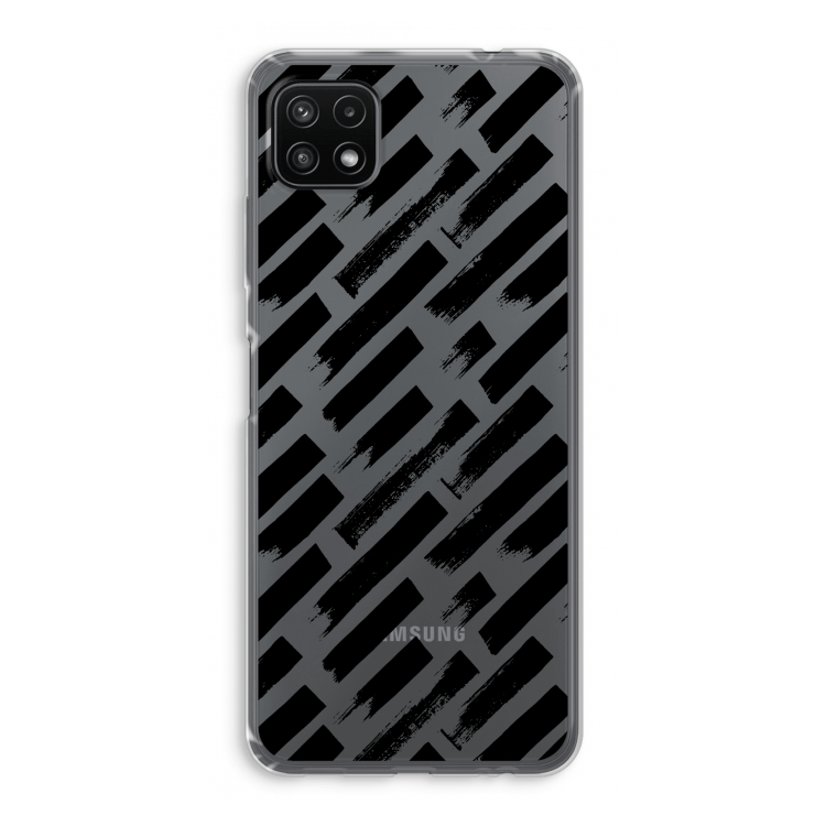 Zwarte vegen: Samsung Galaxy A22 5G Transparant Hoesje