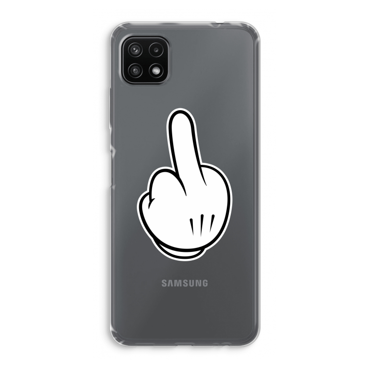 Middle finger black: Samsung Galaxy A22 5G Transparant Hoesje