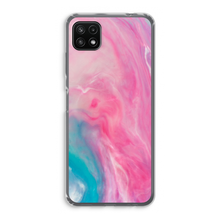Roze explosie: Samsung Galaxy A22 5G Transparant Hoesje
