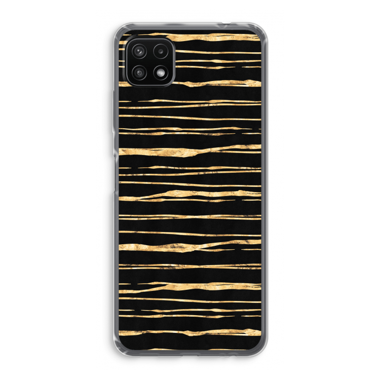 Gouden strepen: Samsung Galaxy A22 5G Transparant Hoesje